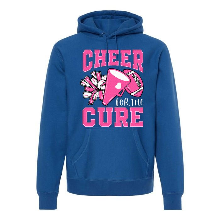 Cheer For The Cure Breast Cancer Awareness Cheerleader Funny Premium Hoodie