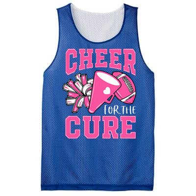 Cheer For The Cure Breast Cancer Awareness Cheerleader Funny Mesh Reversible Basketball Jersey Tank