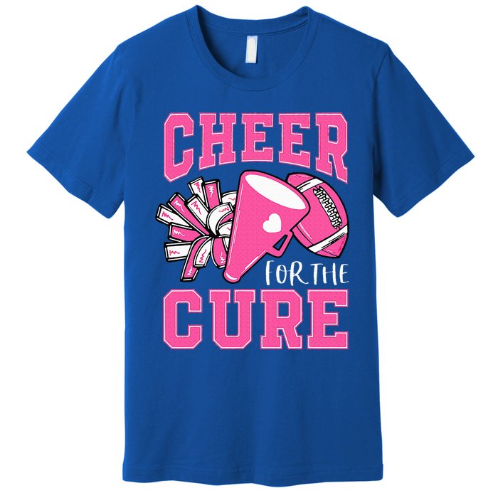 Cheer For The Cure Breast Cancer Awareness Cheerleader Funny Premium T-Shirt