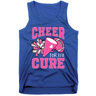 Cheer For The Cure Breast Cancer Awareness Cheerleader Funny Tank Top