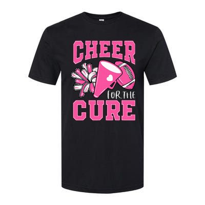 Cheer For The Cure Breast Cancer Awareness Cheerleader Funny Softstyle CVC T-Shirt