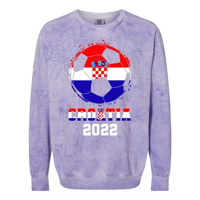 Croatia Football Team - Croatian Flag Football Soccer Fans Colorblast Crewneck Sweatshirt