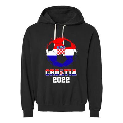 Croatia Football Team - Croatian Flag Football Soccer Fans Garment-Dyed Fleece Hoodie