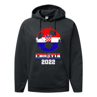 Croatia Football Team - Croatian Flag Football Soccer Fans Performance Fleece Hoodie