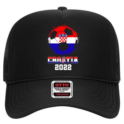 Croatia Football Team - Croatian Flag Football Soccer Fans High Crown Mesh Back Trucker Hat