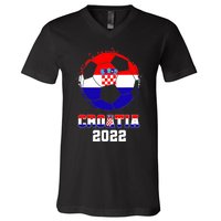 Croatia Football Team - Croatian Flag Football Soccer Fans V-Neck T-Shirt