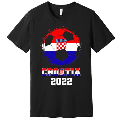 Croatia Football Team - Croatian Flag Football Soccer Fans Premium T-Shirt