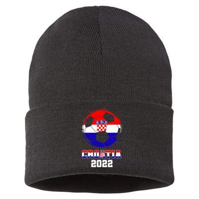 Croatia Football Team - Croatian Flag Football Soccer Fans Sustainable Knit Beanie