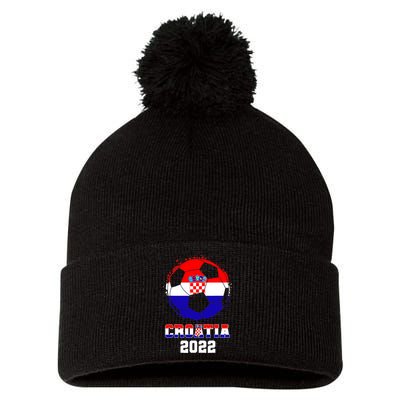 Croatia Football Team - Croatian Flag Football Soccer Fans Pom Pom 12in Knit Beanie