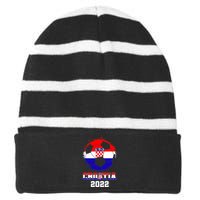 Croatia Football Team - Croatian Flag Football Soccer Fans Striped Beanie with Solid Band