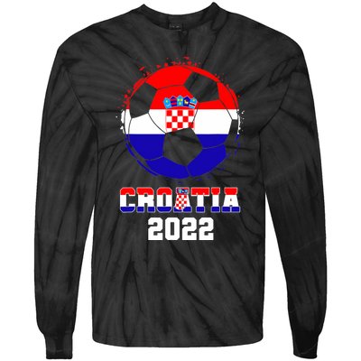 Croatia Football Team - Croatian Flag Football Soccer Fans Tie-Dye Long Sleeve Shirt