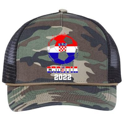 Croatia Football Team - Croatian Flag Football Soccer Fans Retro Rope Trucker Hat Cap