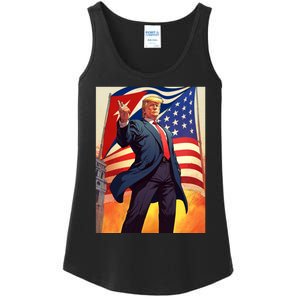 Cubans For Trump 2024 Pro Trump Cubanos Por Trump Cuban Flag Ladies Essential Tank