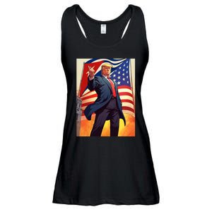 Cubans For Trump 2024 Pro Trump Cubanos Por Trump Cuban Flag Ladies Essential Flowy Tank