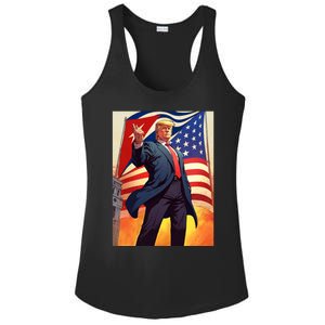 Cubans For Trump 2024 Pro Trump Cubanos Por Trump Cuban Flag Ladies PosiCharge Competitor Racerback Tank