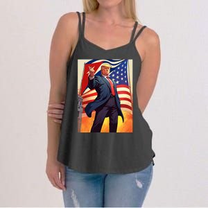 Cubans For Trump 2024 Pro Trump Cubanos Por Trump Cuban Flag Women's Strappy Tank