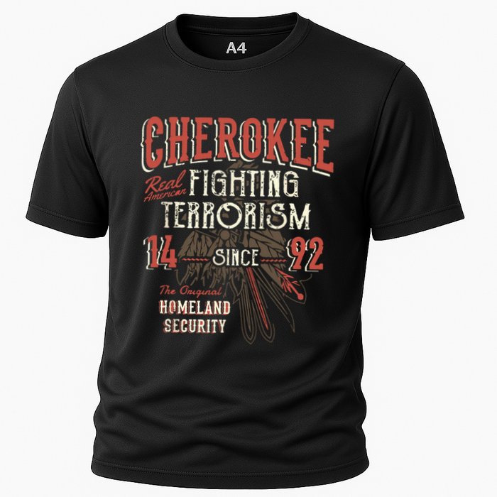 Cherokee Fighting Terrorism Since 1492 Native American Cooling Performance Crew T-Shirt