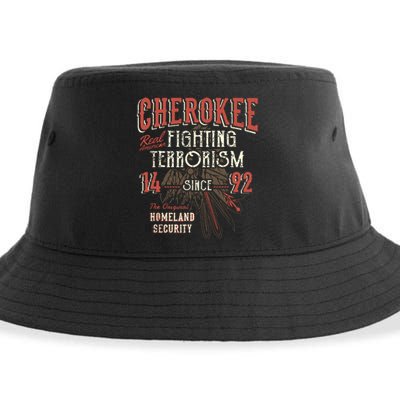 Cherokee Fighting Terrorism Since 1492 Native American Sustainable Bucket Hat