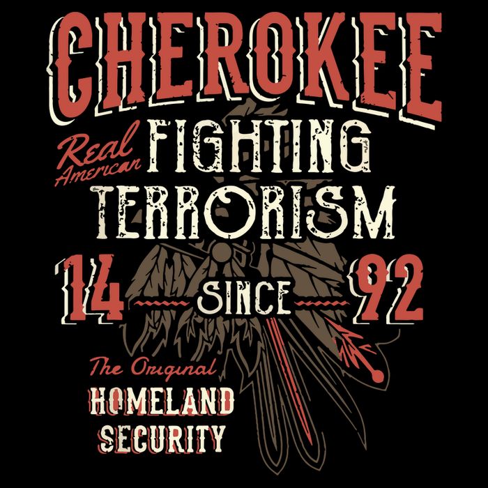 Cherokee Fighting Terrorism Since 1492 Native American Sustainable Bucket Hat