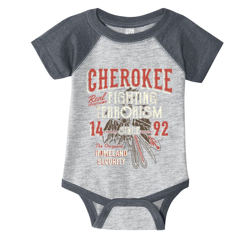 Cherokee Fighting Terrorism Since 1492 Native American Infant Baby Jersey Bodysuit