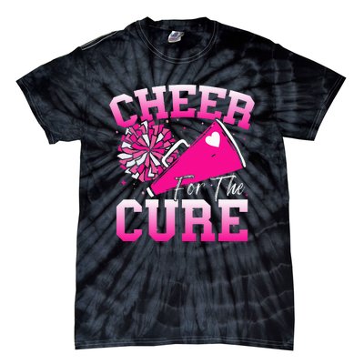 Cheer For The C.U.R.E Sport Breast Cancer Awareness Cheerleader Tie-Dye T-Shirt