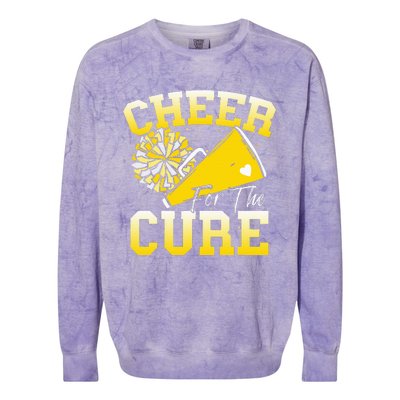 Cheer For The C.U.R.E Sport Childhood Cancer Awareness Cheer Colorblast Crewneck Sweatshirt