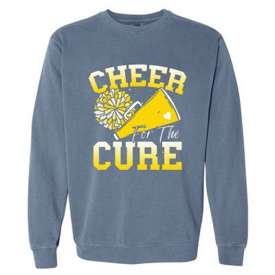 Cheer For The C.U.R.E Sport Childhood Cancer Awareness Cheer Garment-Dyed Sweatshirt