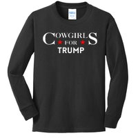 Cowgirls For Trump 2024 Kids Long Sleeve Shirt