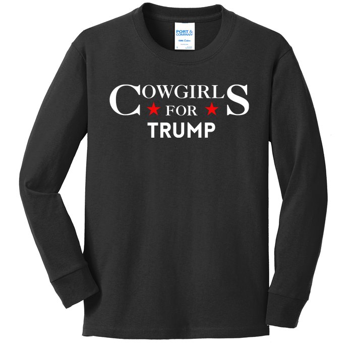 Cowgirls For Trump 2024 Kids Long Sleeve Shirt