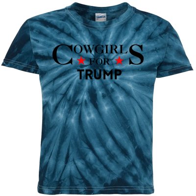 Cowgirls For Trump 2024 Kids Tie-Dye T-Shirt