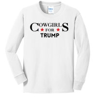 Cowgirls For Trump 2024 Kids Long Sleeve Shirt