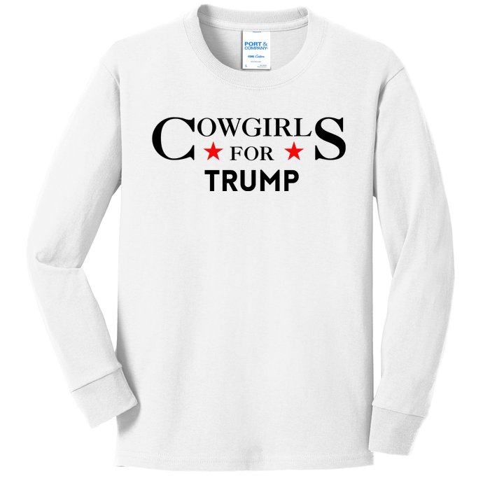 Cowgirls For Trump 2024 Kids Long Sleeve Shirt