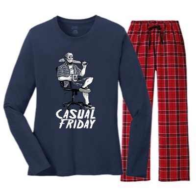 Casual Friday The 13th Women's Long Sleeve Flannel Pajama Set 