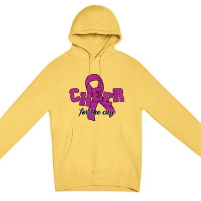 Cheer For The Cure Breast Cancer Awareness Ribbon Premium Pullover Hoodie