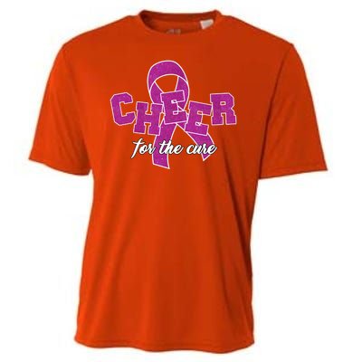 Cheer For The Cure Breast Cancer Awareness Ribbon Cooling Performance Crew T-Shirt