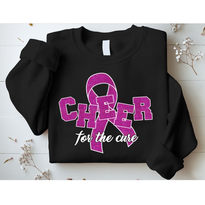 Cheer For The Cure Breast Cancer Awareness Ribbon Sweatshirt
