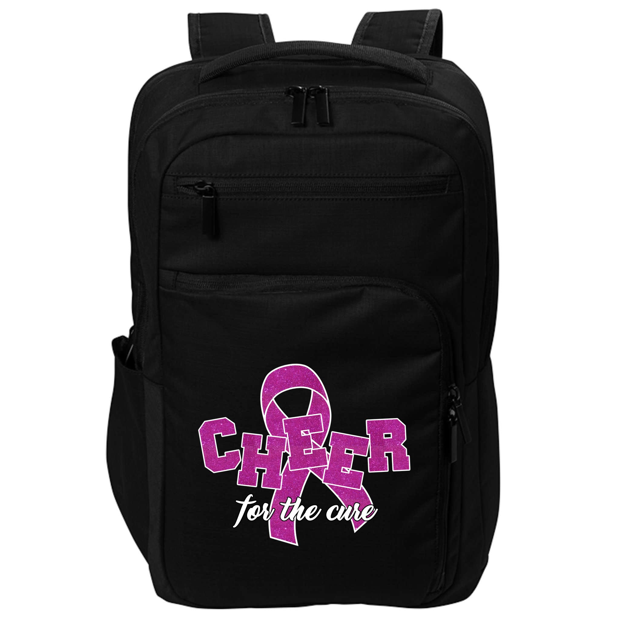 Cheer For The Cure Breast Cancer Awareness Ribbon Impact Tech Backpack