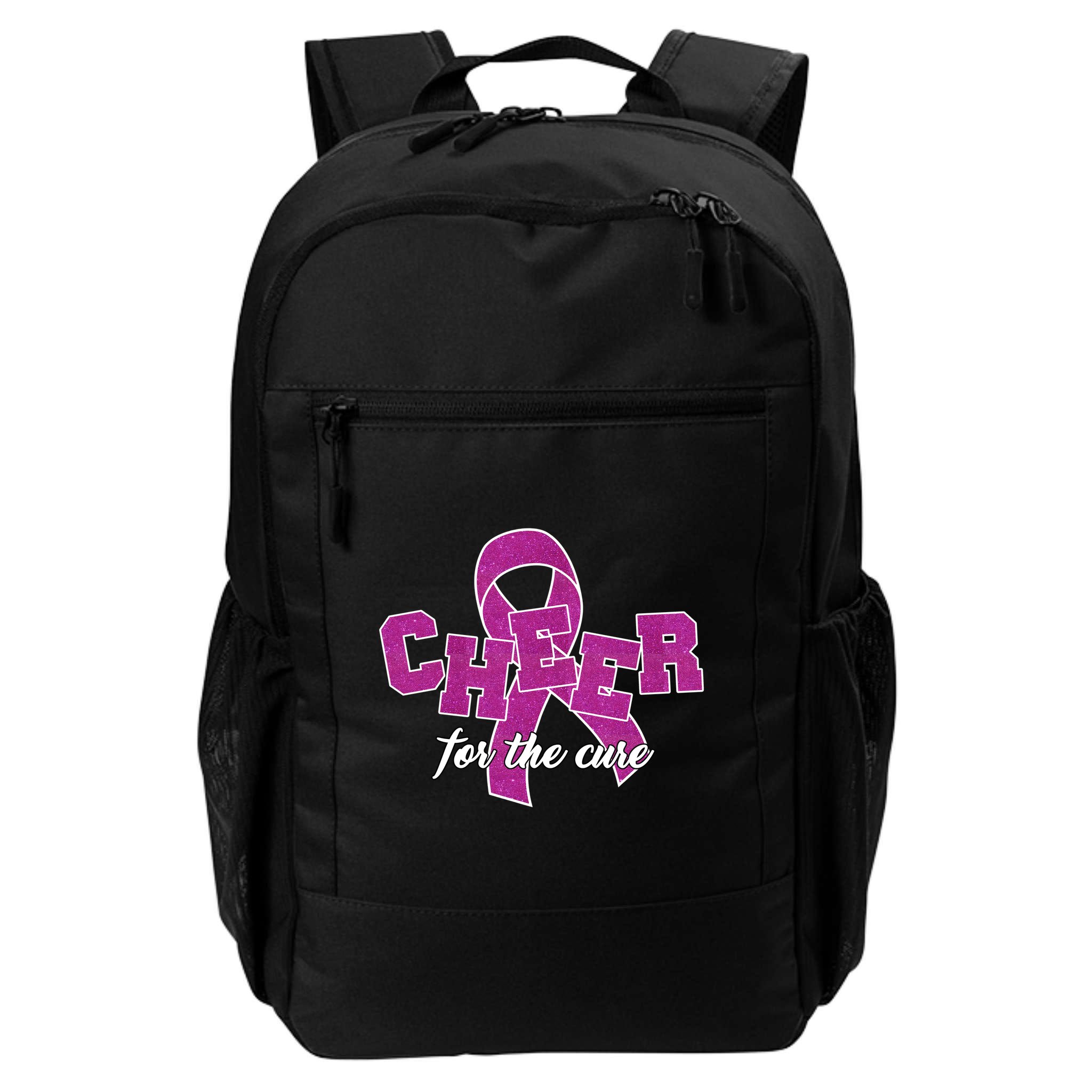 Cheer For The Cure Breast Cancer Awareness Ribbon Backpack