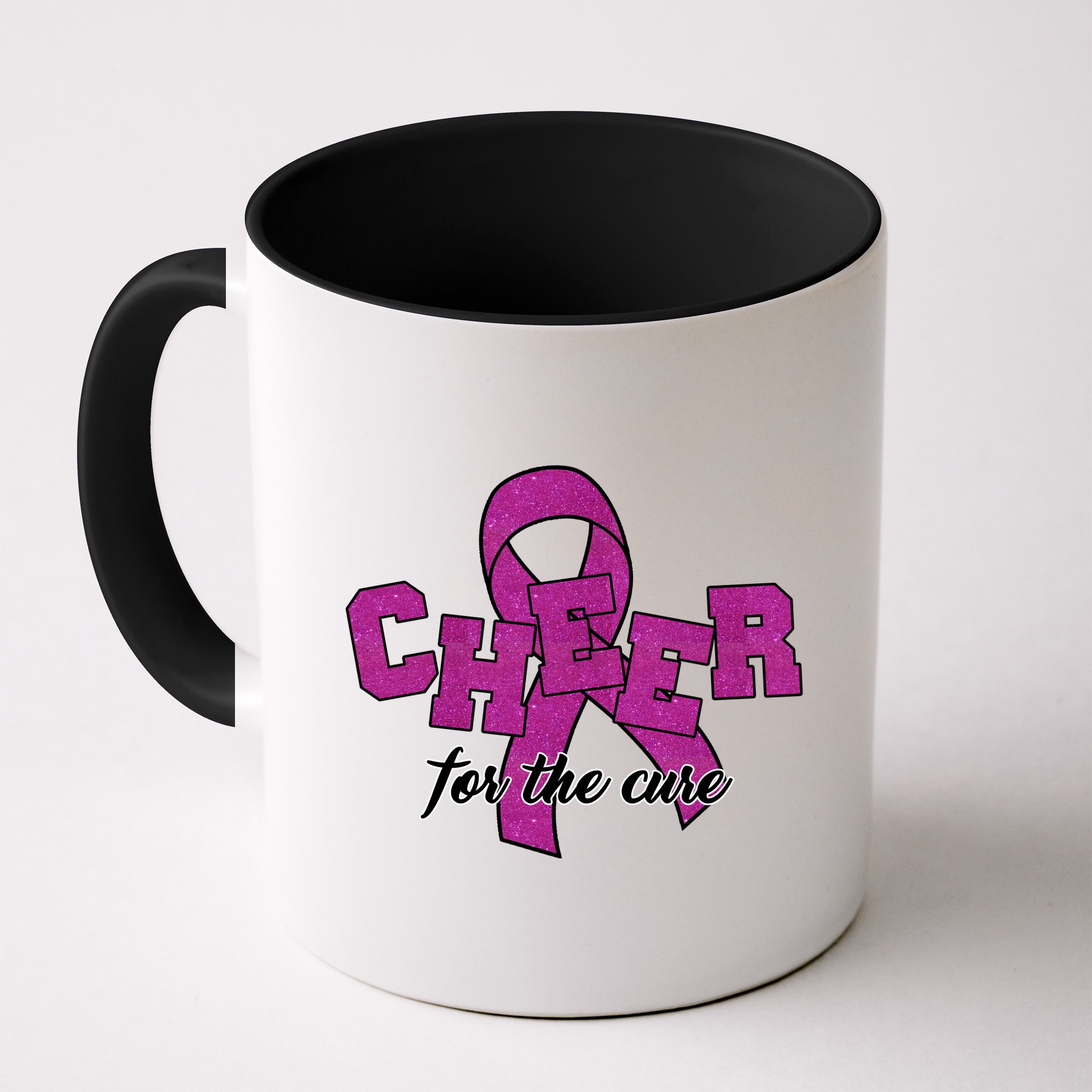 Cheer For The Cure Breast Cancer Awareness Ribbon Mug
