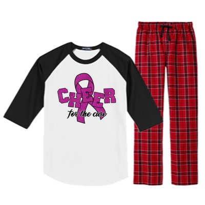 Cheer For The Cure Breast Cancer Awareness Ribbon Raglan Sleeve Pajama Set