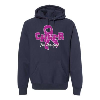 Cheer For The Cure Breast Cancer Awareness Ribbon Premium Hoodie