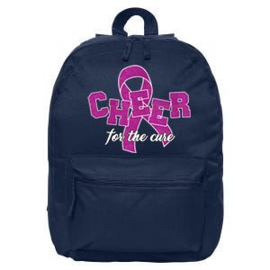 Cheer For The Cure Breast Cancer Awareness Ribbon 16 in Basic Backpack