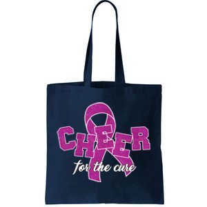 Cheer For The Cure Breast Cancer Awareness Ribbon Tote Bag