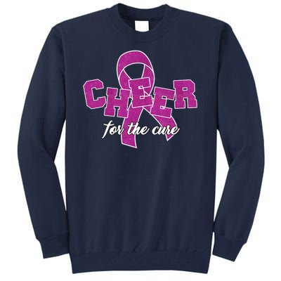 Cheer For The Cure Breast Cancer Awareness Ribbon Tall Sweatshirt