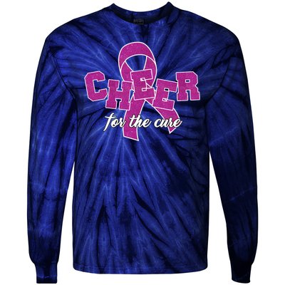 Cheer For The Cure Breast Cancer Awareness Ribbon Tie-Dye Long Sleeve Shirt