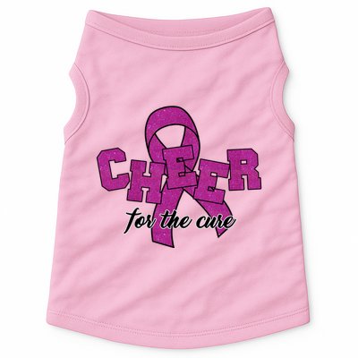 Cheer For The Cure Breast Cancer Awareness Ribbon Doggie Tank