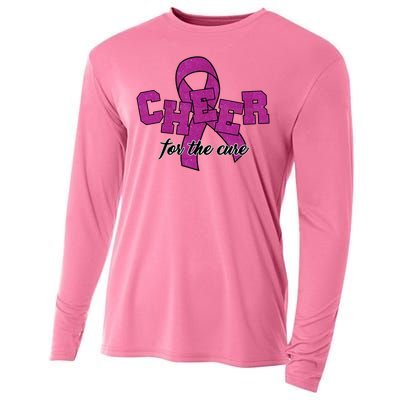 Cheer For The Cure Breast Cancer Awareness Ribbon Cooling Performance Long Sleeve Crew