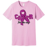 Cheer For The Cure Breast Cancer Awareness Ribbon Premium T-Shirt