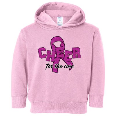 Cheer For The Cure Breast Cancer Awareness Ribbon Toddler Hoodie