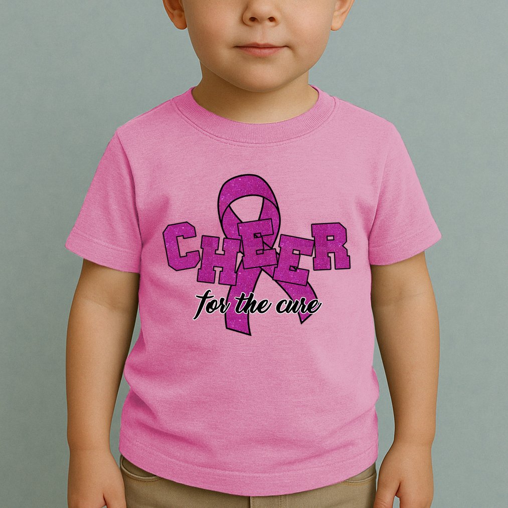 Cheer For The Cure Breast Cancer Awareness Ribbon Toddler T-Shirt